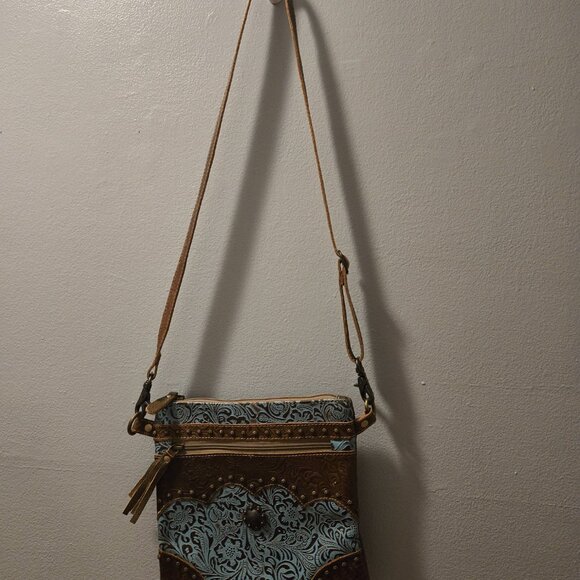 Myra Bag Leather Crossbody Western Chic Cosmic Cowboy - Picture 2 of 6